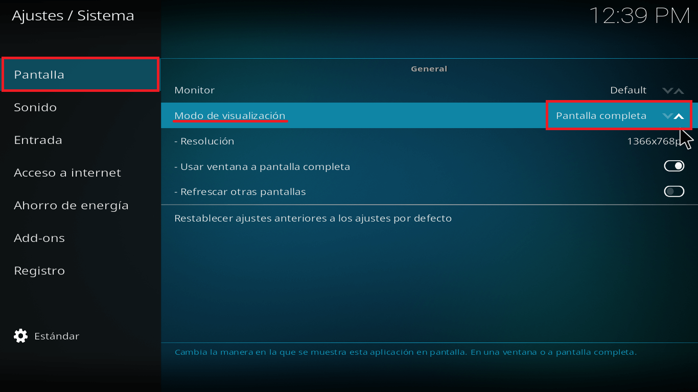 Kodi para Windows 10 permite abrirse en una ventana separada