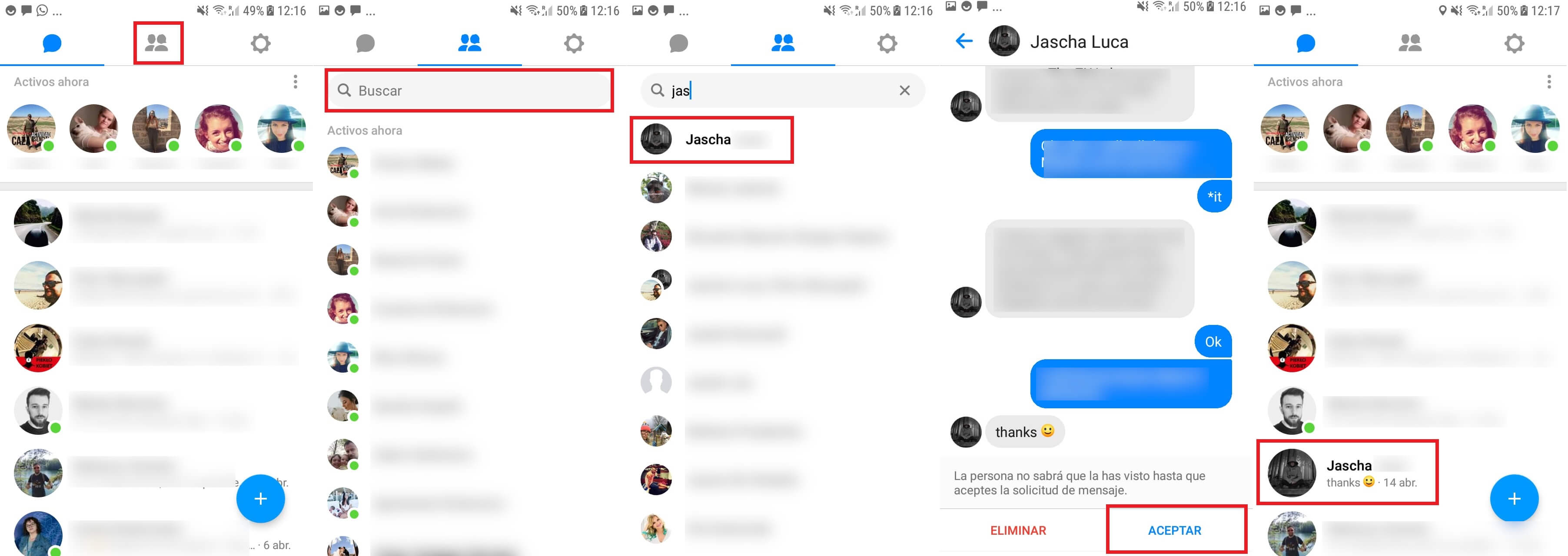 como devolver el chat ignorado a la bandeja de entrada principal de messenger