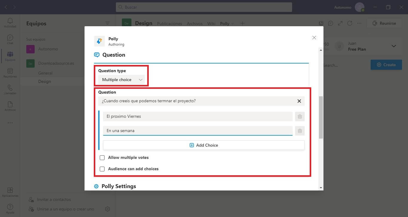 Como crear encuestas en Microsoft Teams