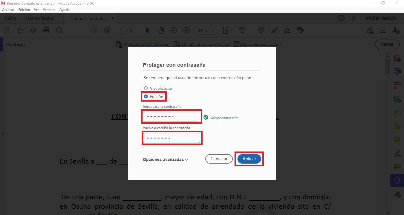 como proteger documento PDF contra edición