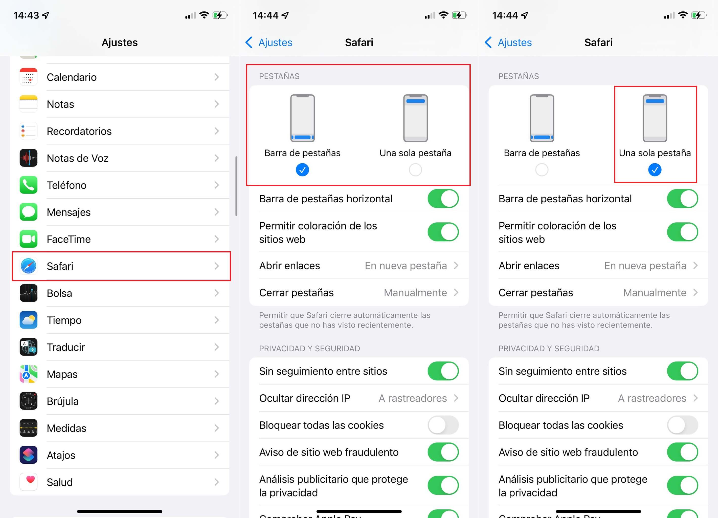 como devolver la barra de direcciones de Safari a la parte superior de la pantalla de tu iPhone