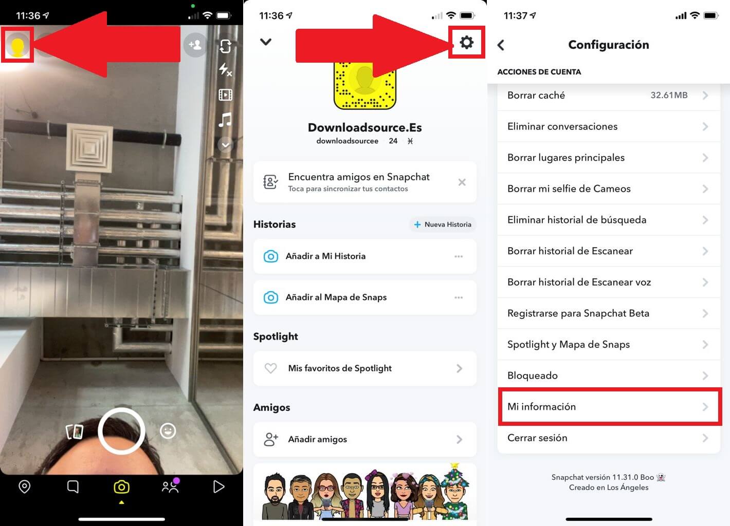 como descargar los datos de tu cuenta de Snapchat