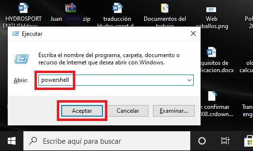 como abrir el powershell en Windows 10