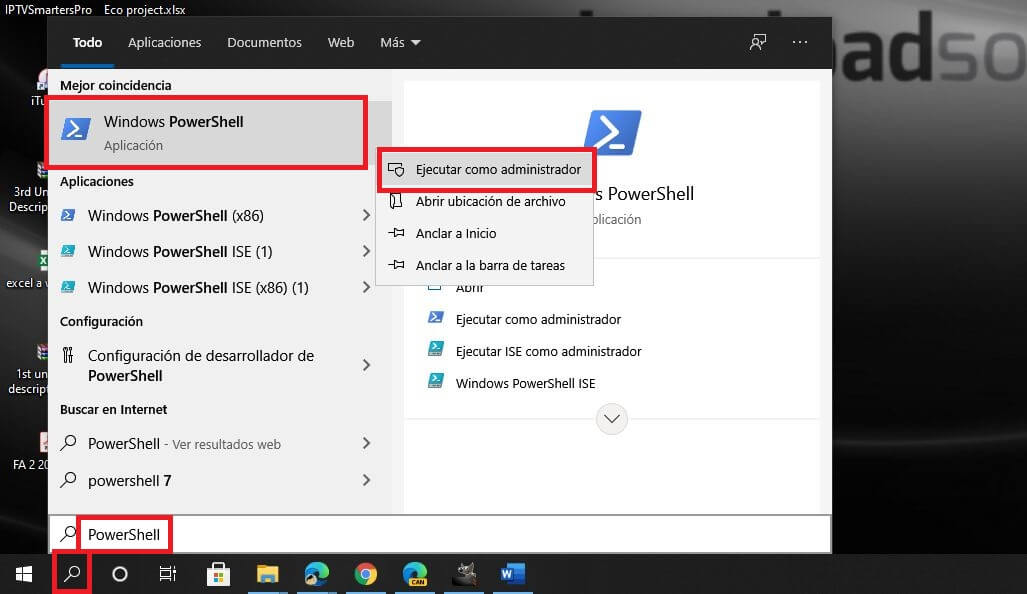 como abrir el programa Powershell en windows 10