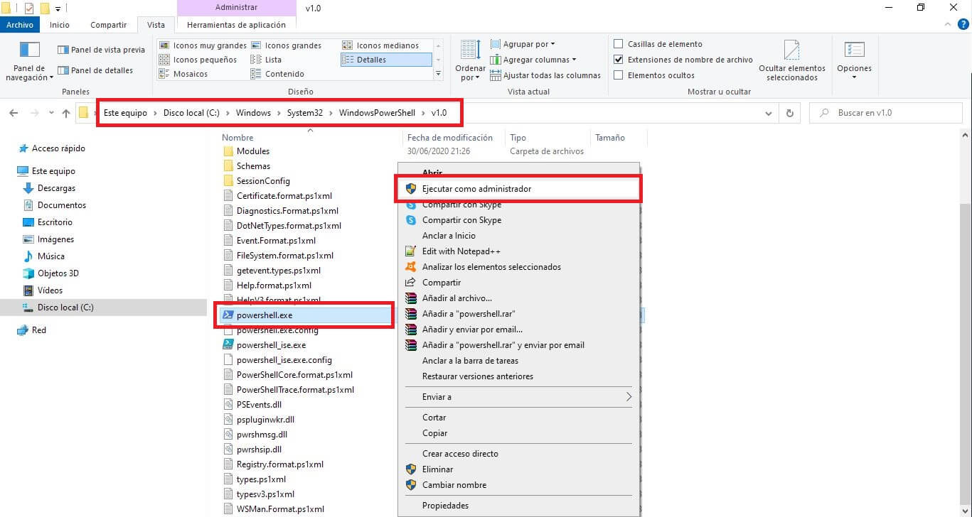 como abrir el Powershell como administrador en window 10