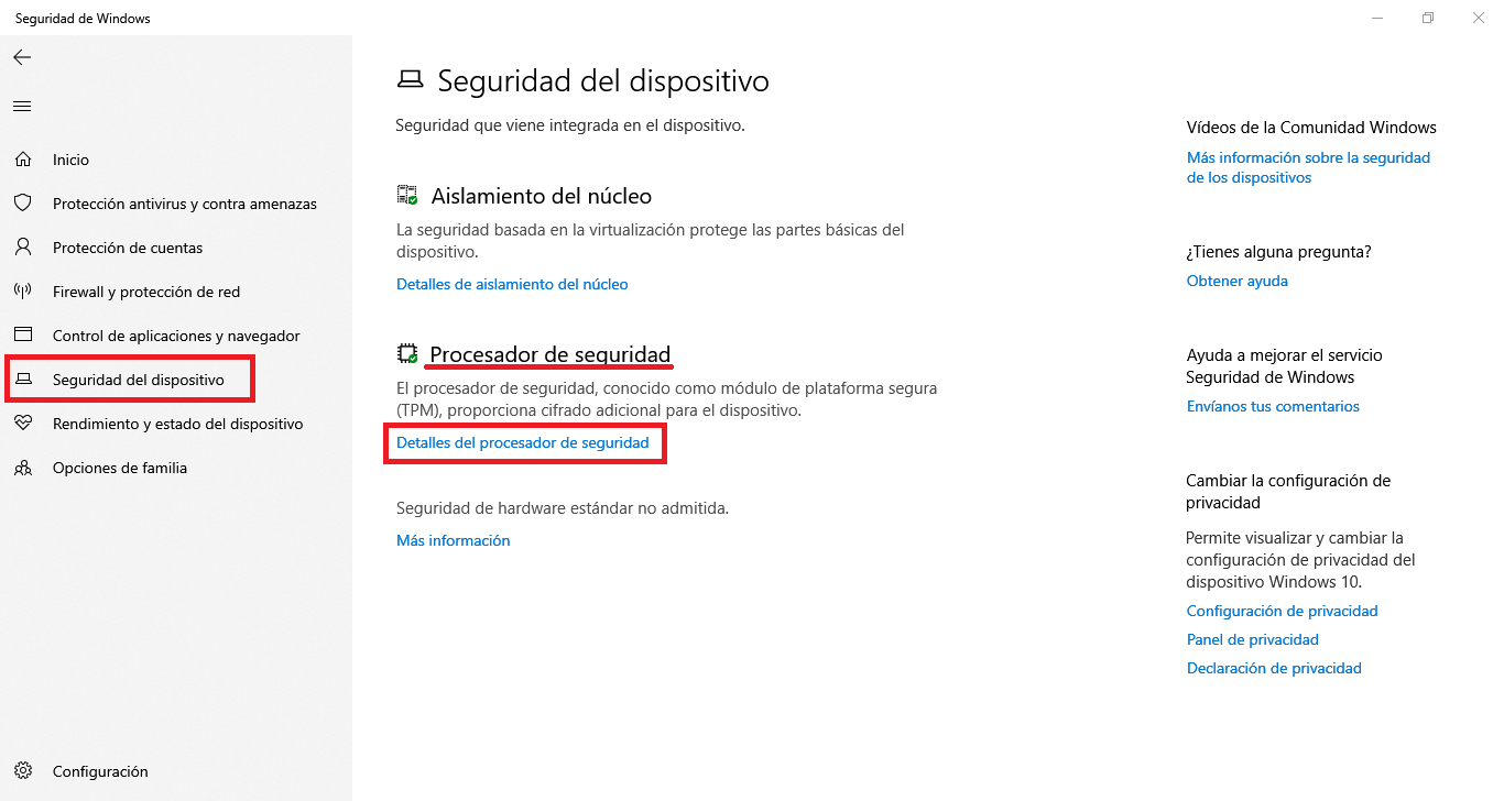 Version TPM de tu ordenador con windows 11