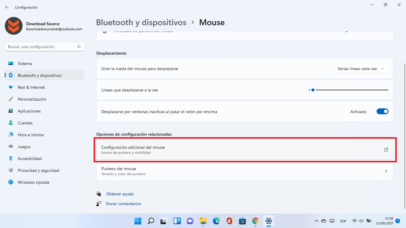 windows 11 permite usar un cursor de raton personalizado 