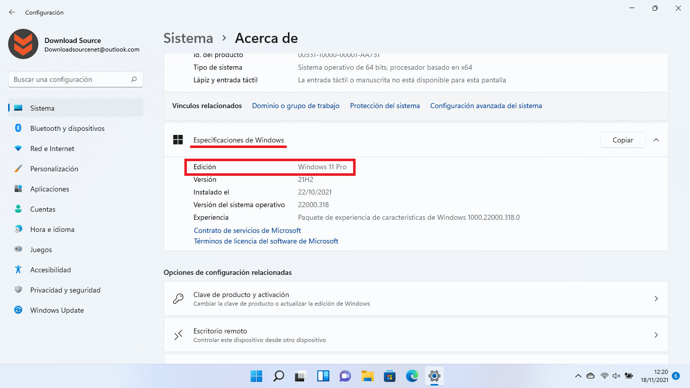 cual es la edicion exacta de mi windows 11