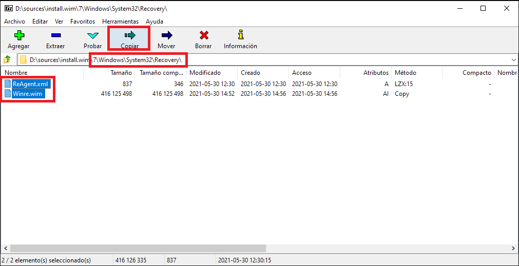 extraer install.esd de una imagen ISO o una USB de arranque