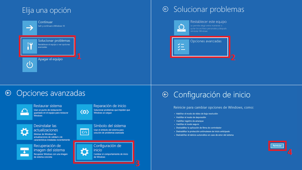 Iniciar windows 11 en modo seguro