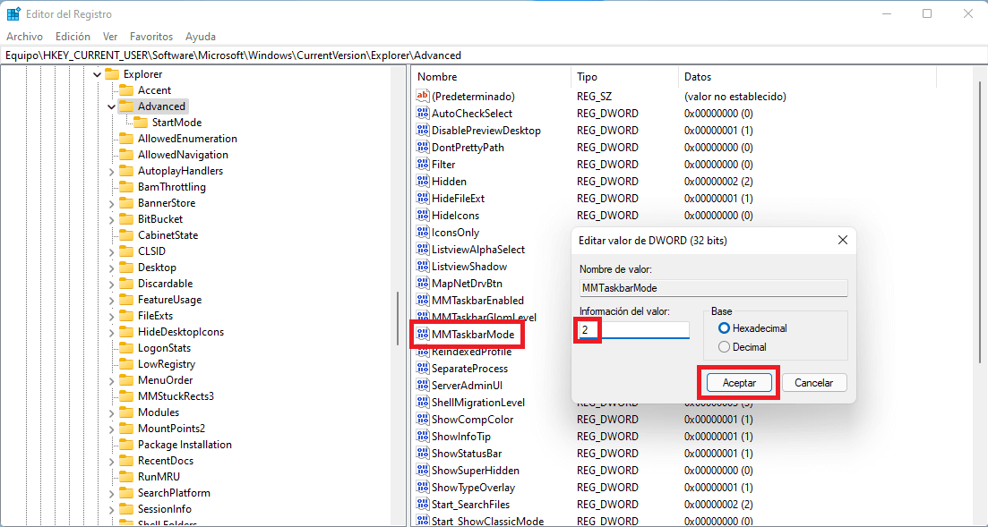 hacer que la barra de tareas de Windows 11 se muestren en varias pantallas conectadas a tu ordenador