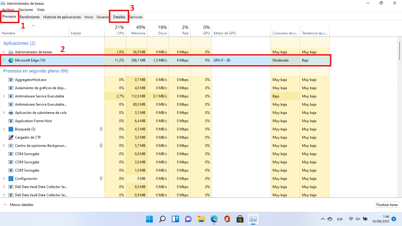 como cambiar la prioridad de las tareas de windows 11