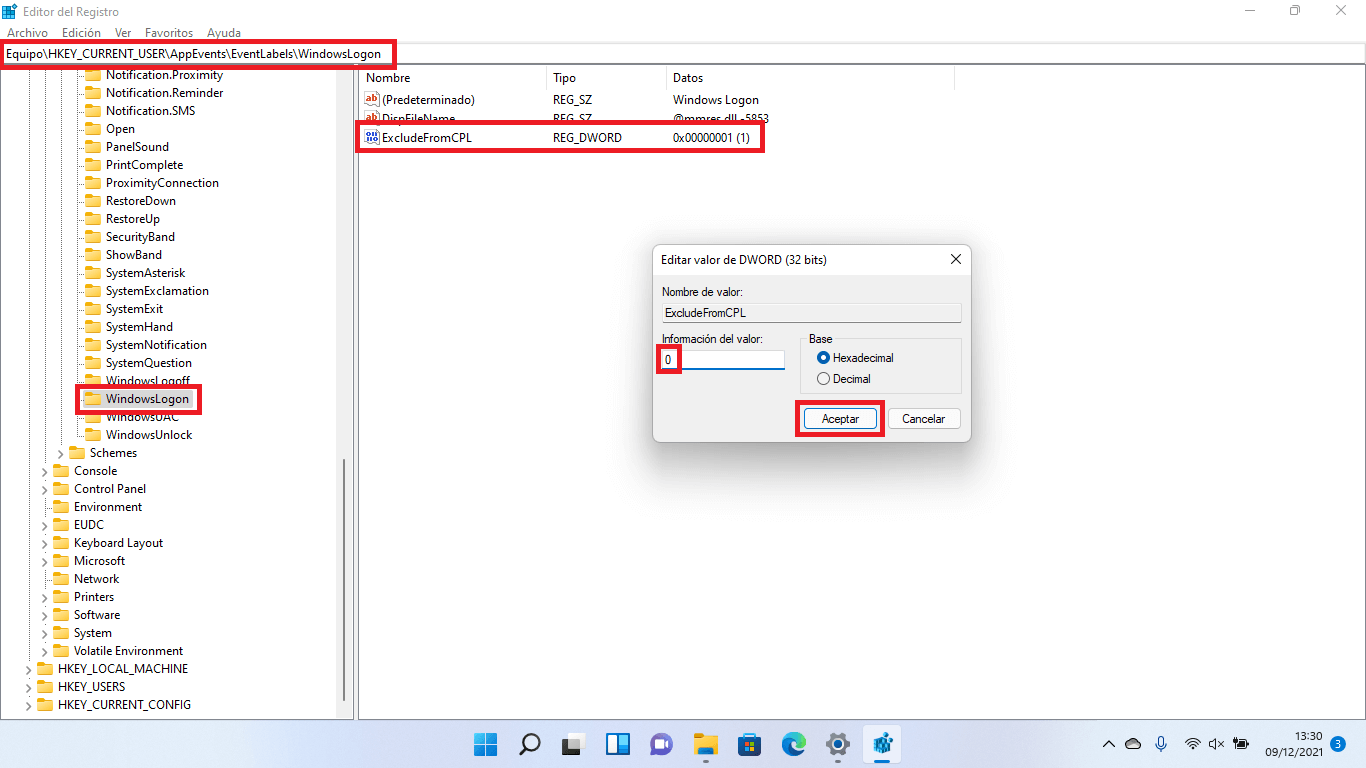 como modificar el sonido de inicio de sesion de windows 11