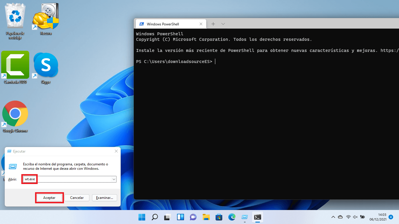 abrir el terminal de windows 11