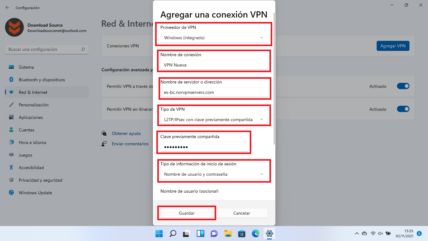 como añadir una vpn en windows 11 sin programas de terceros