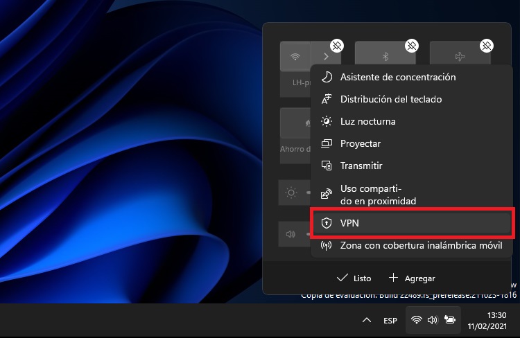 como habilitar cualquier VPN en windows 11