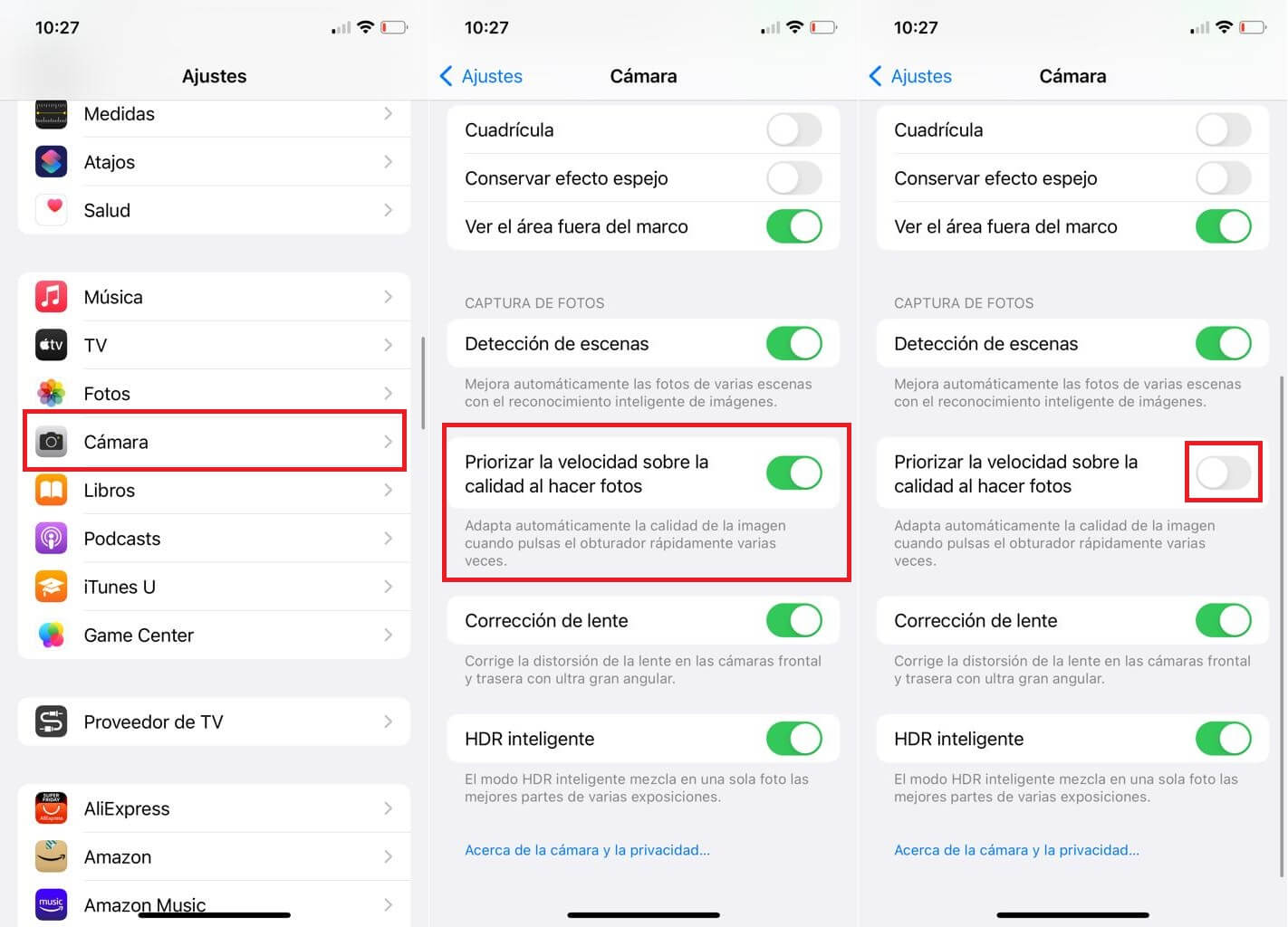 como hacer que la camara de iphone tome fotos más rápido