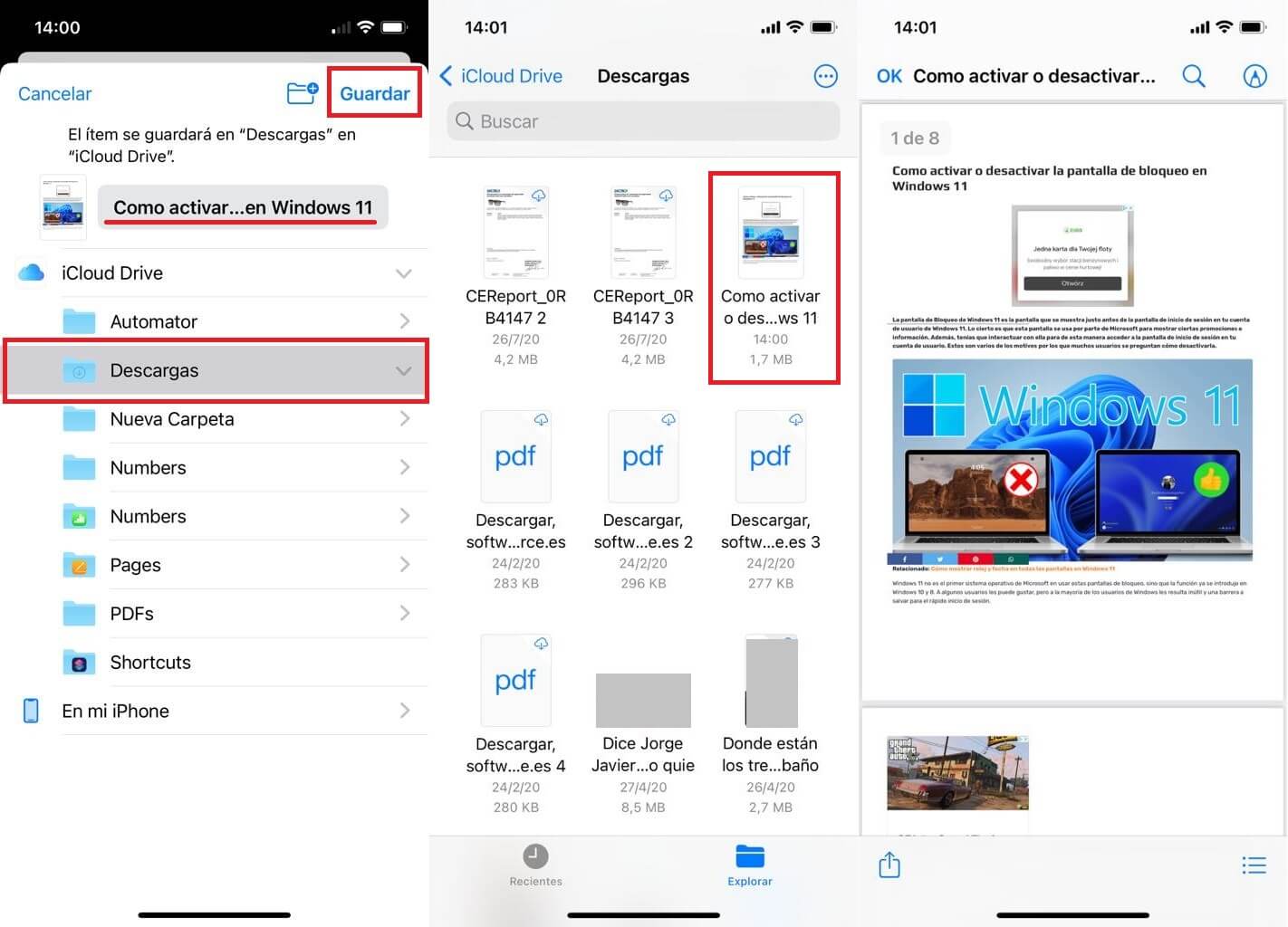 como guardar una web en archivo pdf en iphone