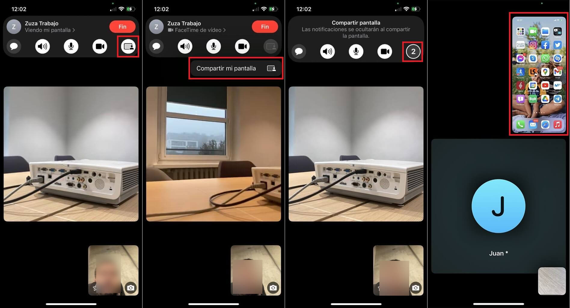 como compartir la pantalla de tu iPhone en una videollamada de Facetime