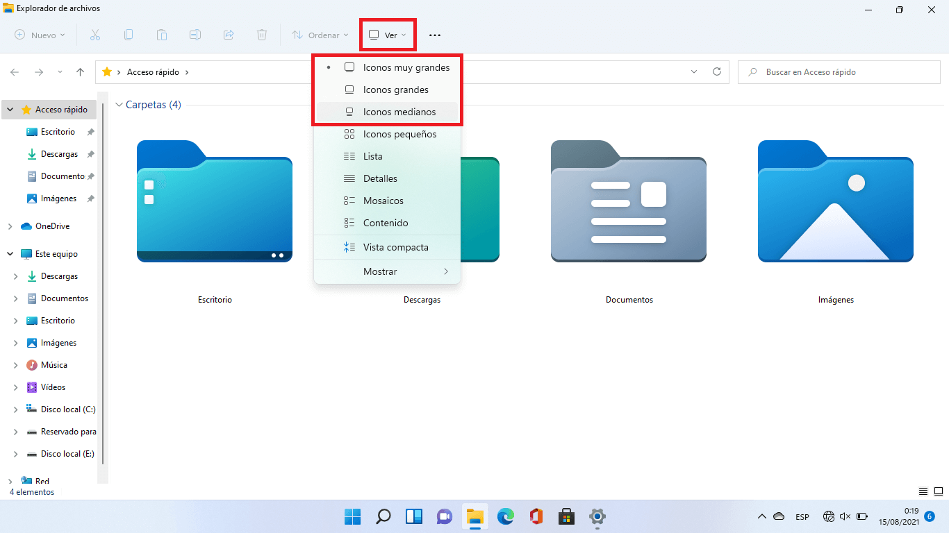 como aumentar el tamaño de los iconos en windows 11