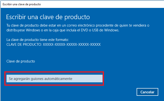 cambiar la clave de producto de Windows 