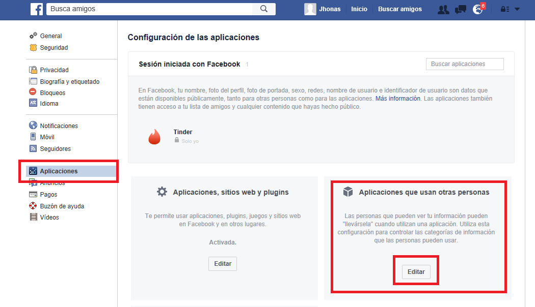 Como hacer que tus amigos no puedan usar tu información de Facebook