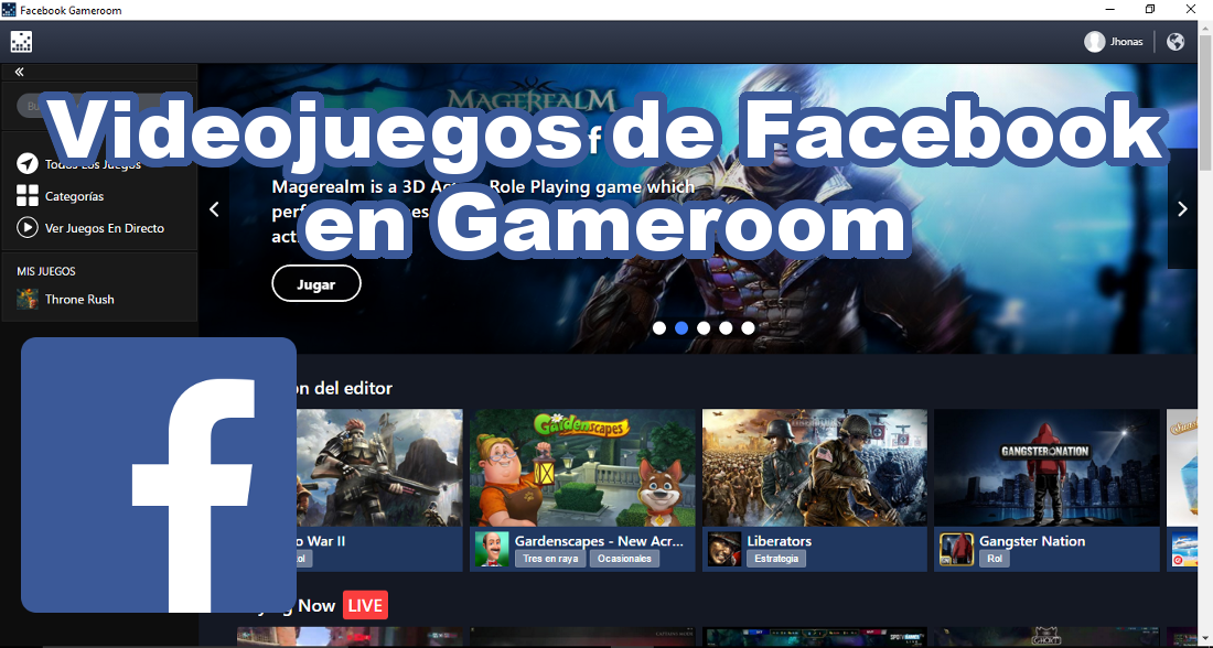 Jugar a video juegos de Facebook desde tu ordenador con Windows con Gameroom