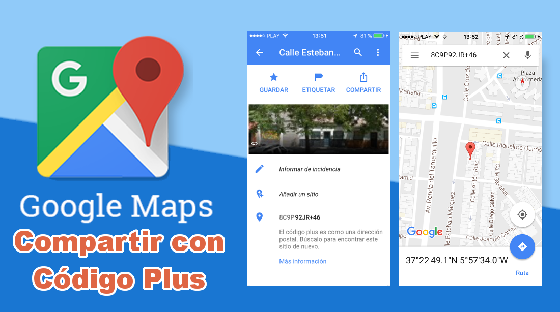 compartir tus localizaciones de google maps con un codigo plus