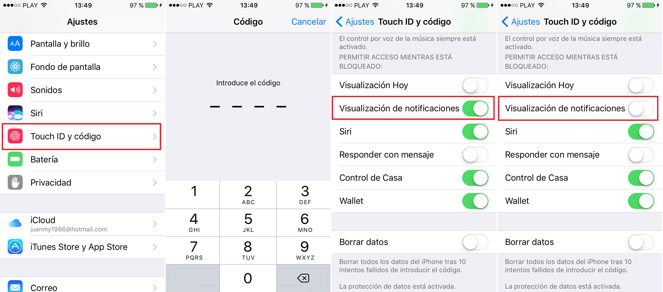 Como desactivar las notificaciones de mensajes de la pantalla de bloqueo