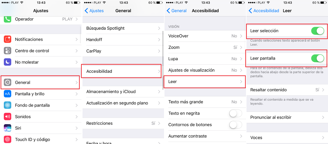 Leer texto de la pantalla de tu iPhone dcon siri en iOS 10