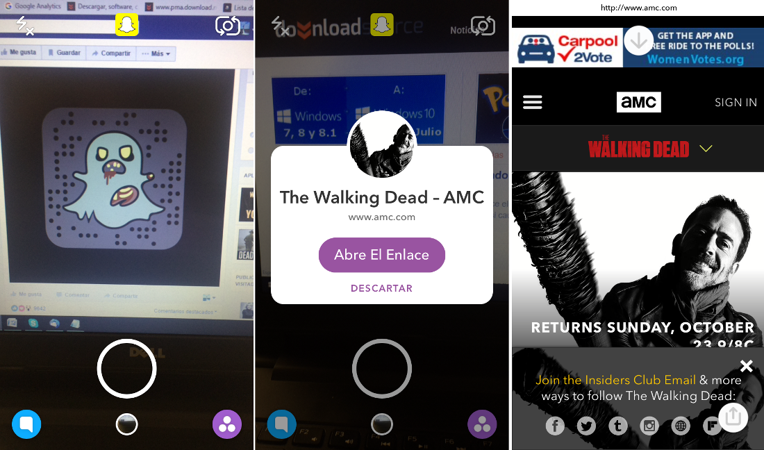 Como activar el filtro snapchat the walking dead en iOS y Android,