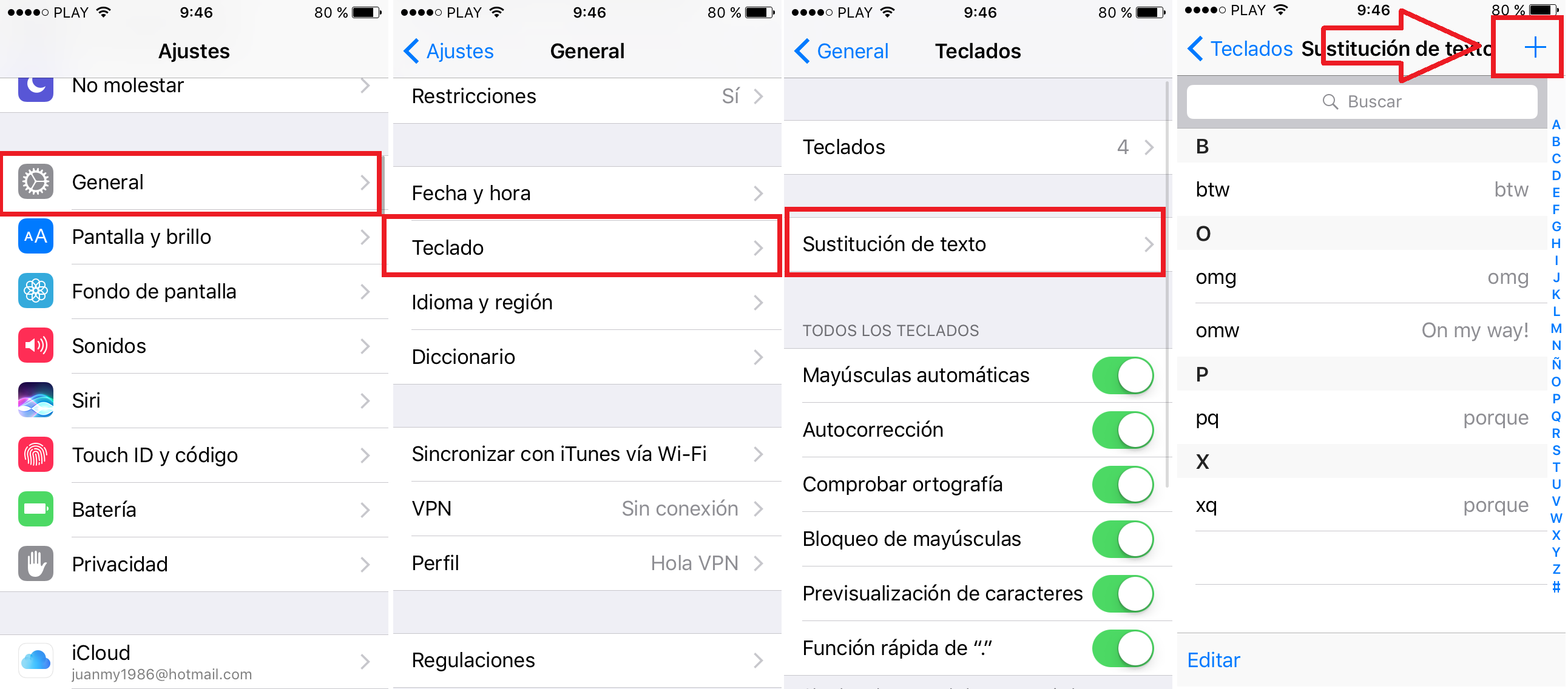 escribir mas rapido en teclado ios de iphone