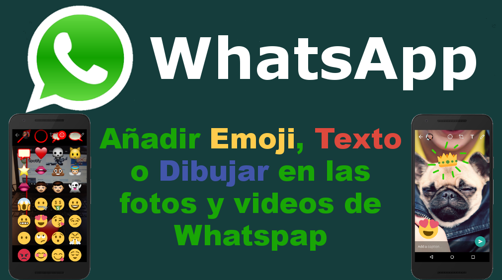 Como añadir emoji, texto o dibujar en las fotos y videos de Whatsapp.