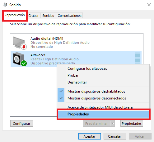 windows 10 sube el volumen al 100 % sin motivo