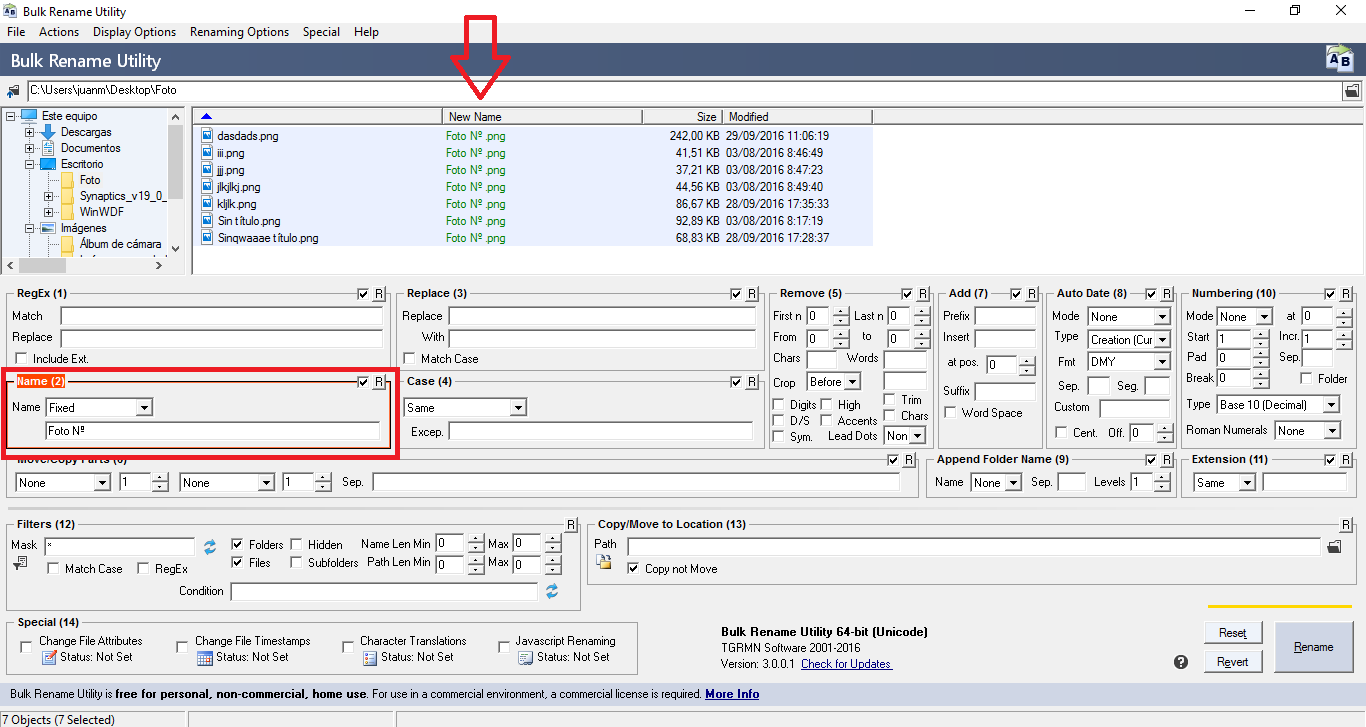 renombrar fotos a la vez