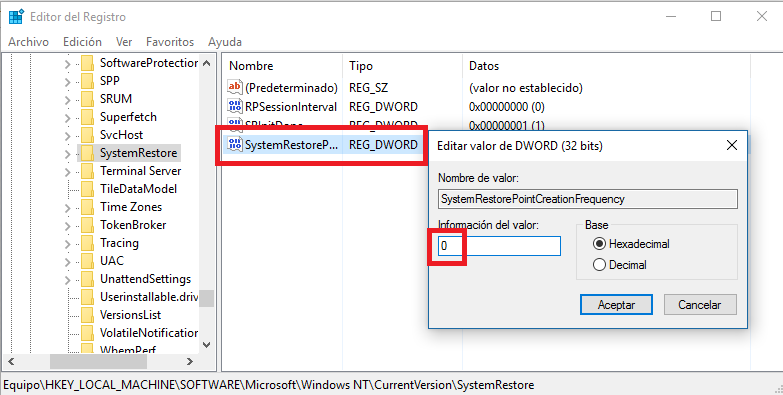 crear puntos de restauración automaticos en windows