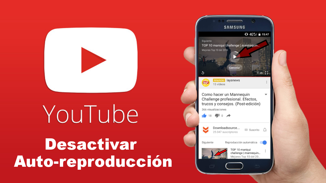 descqativa la reproducción automatica de videos sugeridos en la app de Youtube