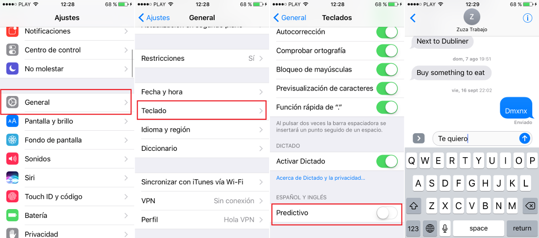 activar prediccion de emoticonosen ios 10