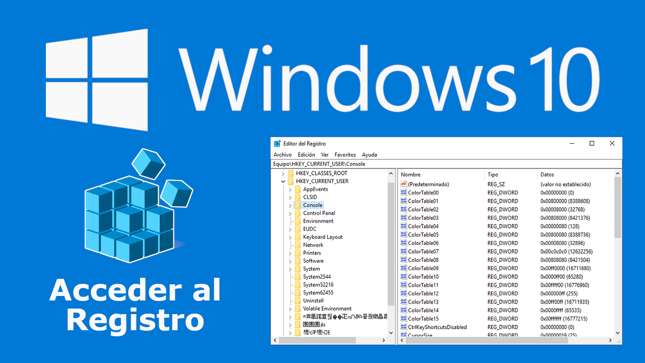 como acceder al registro de Windows