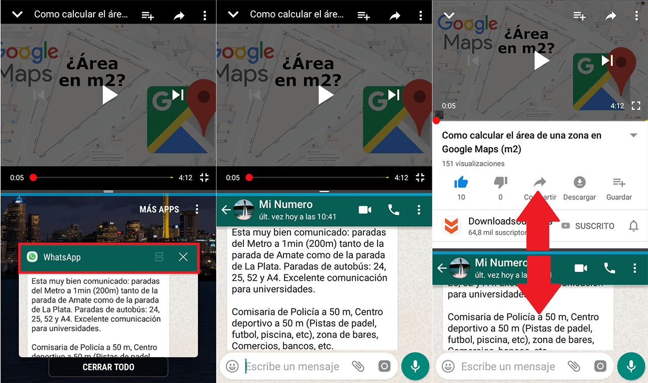 usar dos apps a la vez en android