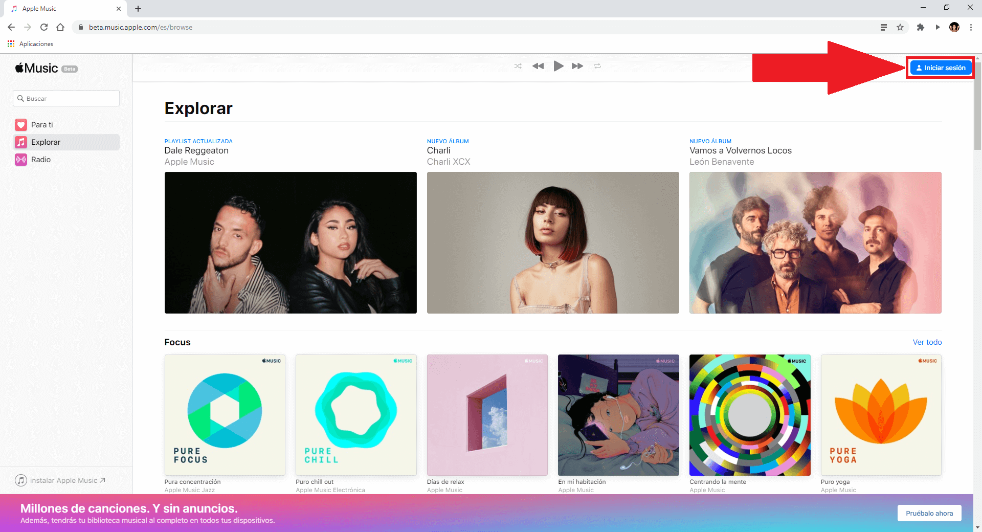apple Music desde tu navegador