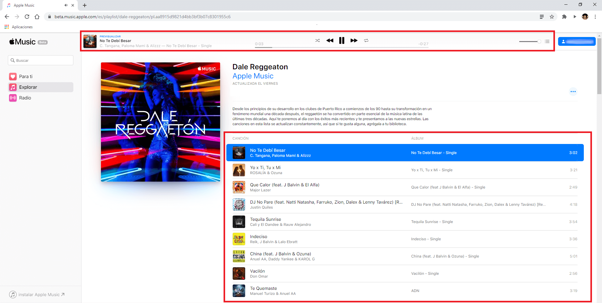 apple music desde tu navegador Web de PC