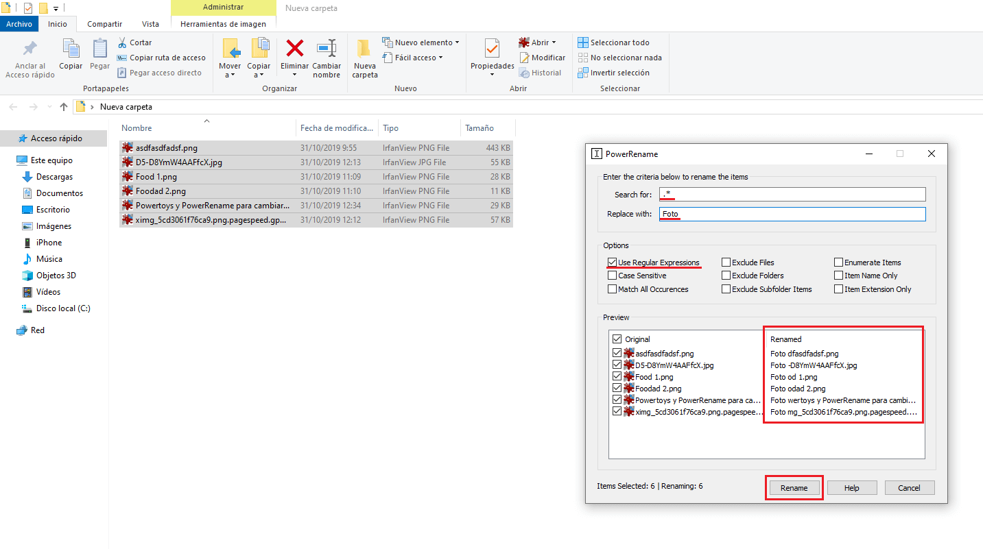 Windows 10 ya permite renombrar multiples archivos a la vez con PowerToy y PowerRename