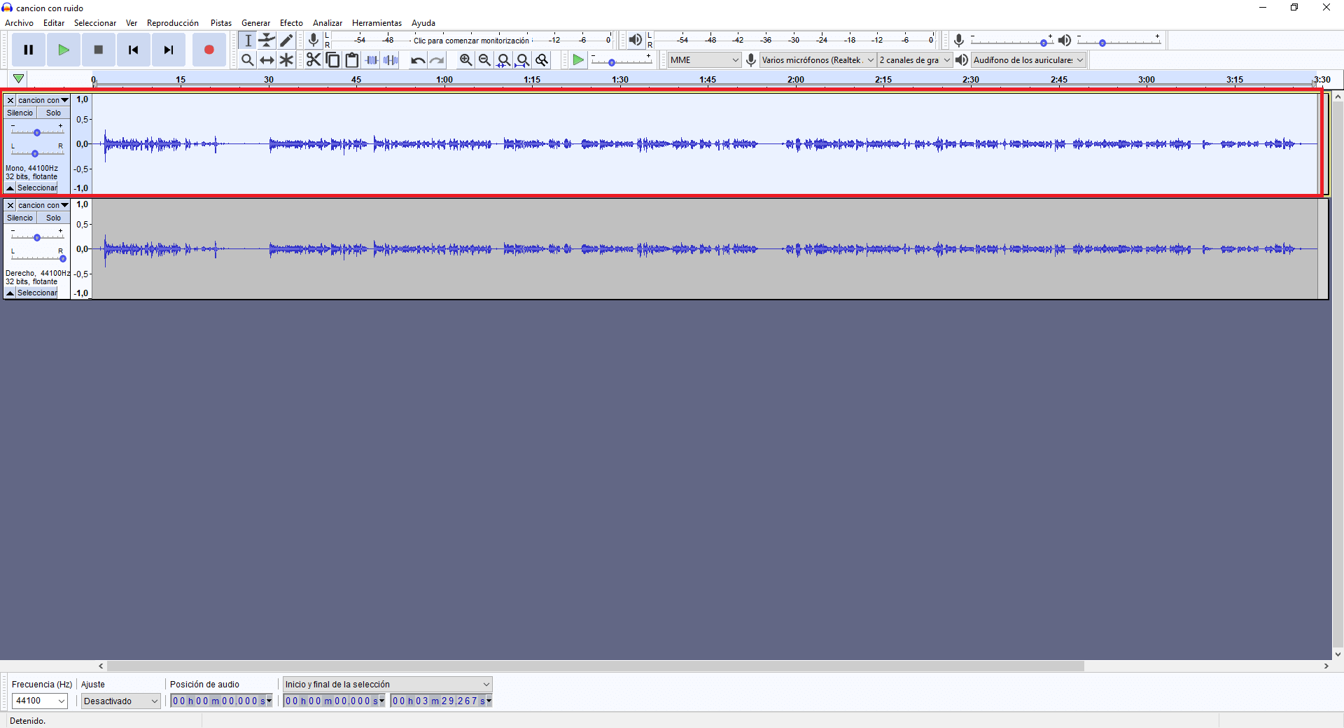 eliminar el ruido ambiental de un archivo mp3