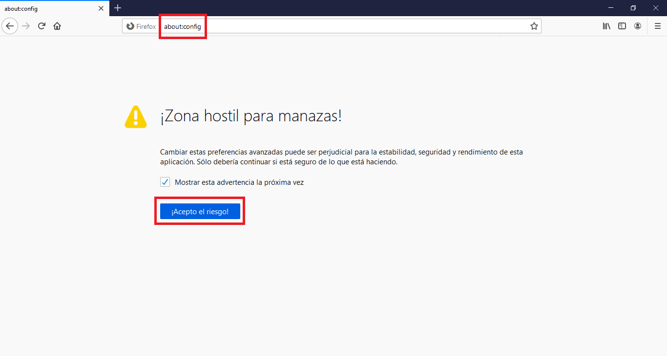 como habilitar la Megabar de Firefox