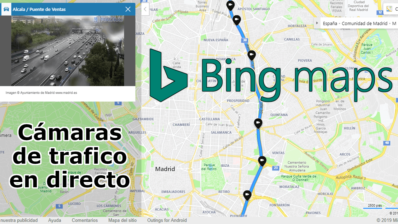 Como ver cámaras de tráfico en tiempo real con Bing