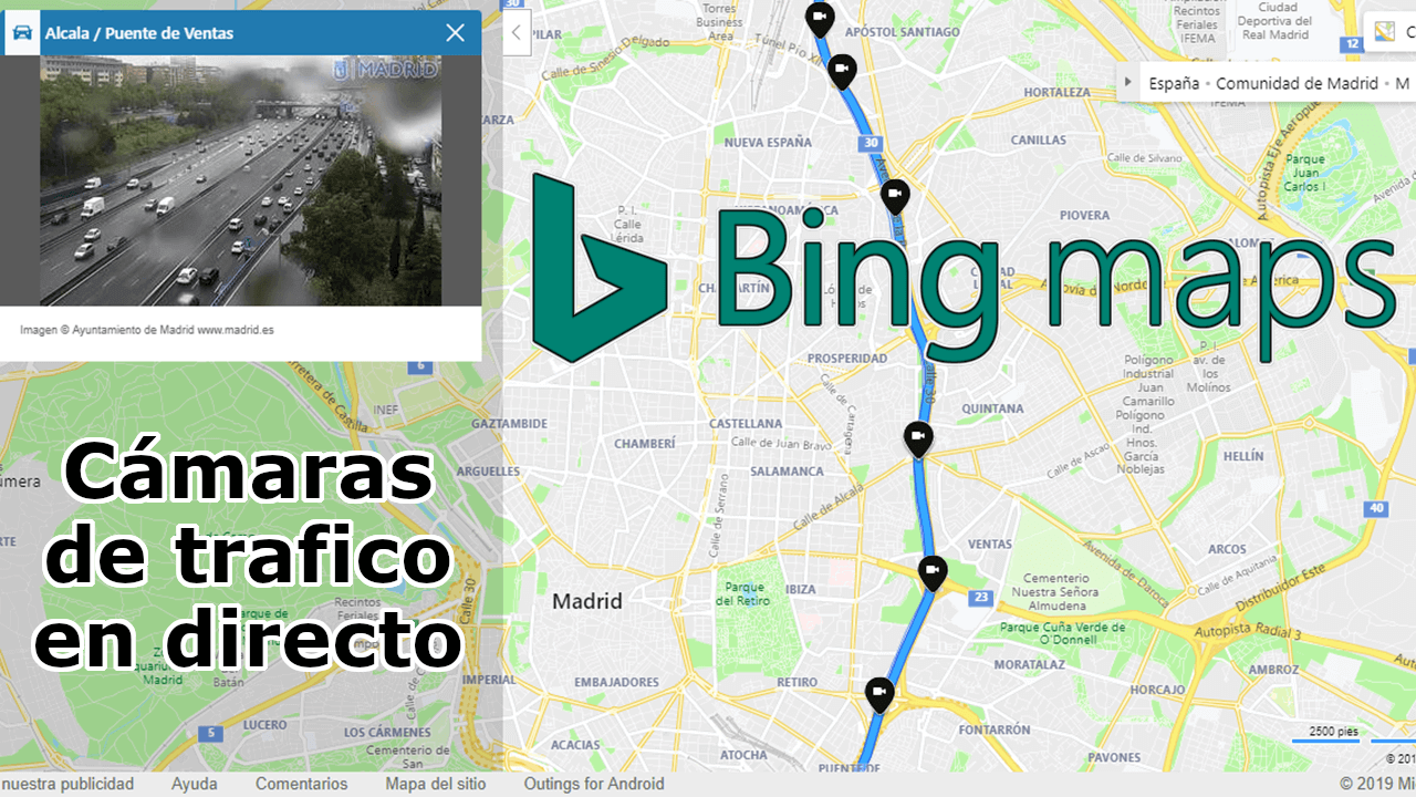 ver las cámaras de trafico en directo con mapas de bing