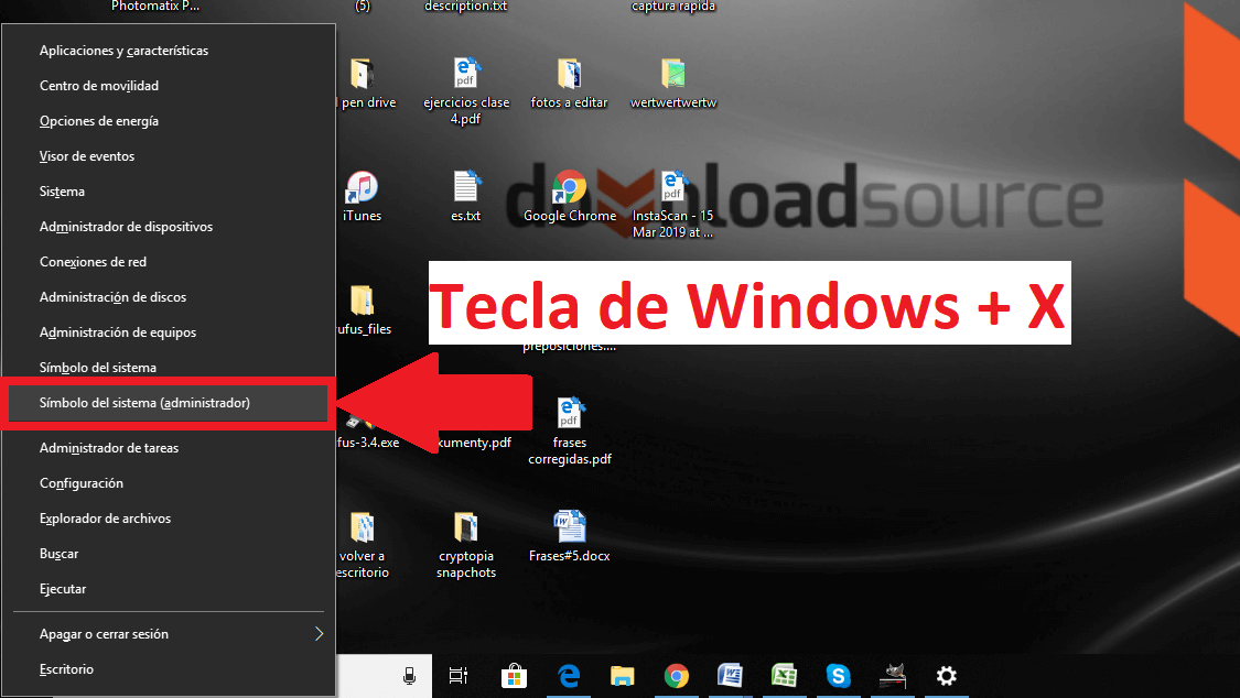 abrir el CMD con derechos de administrador en Windows 10