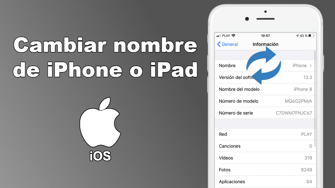 como cambiar el nombre de iPhone