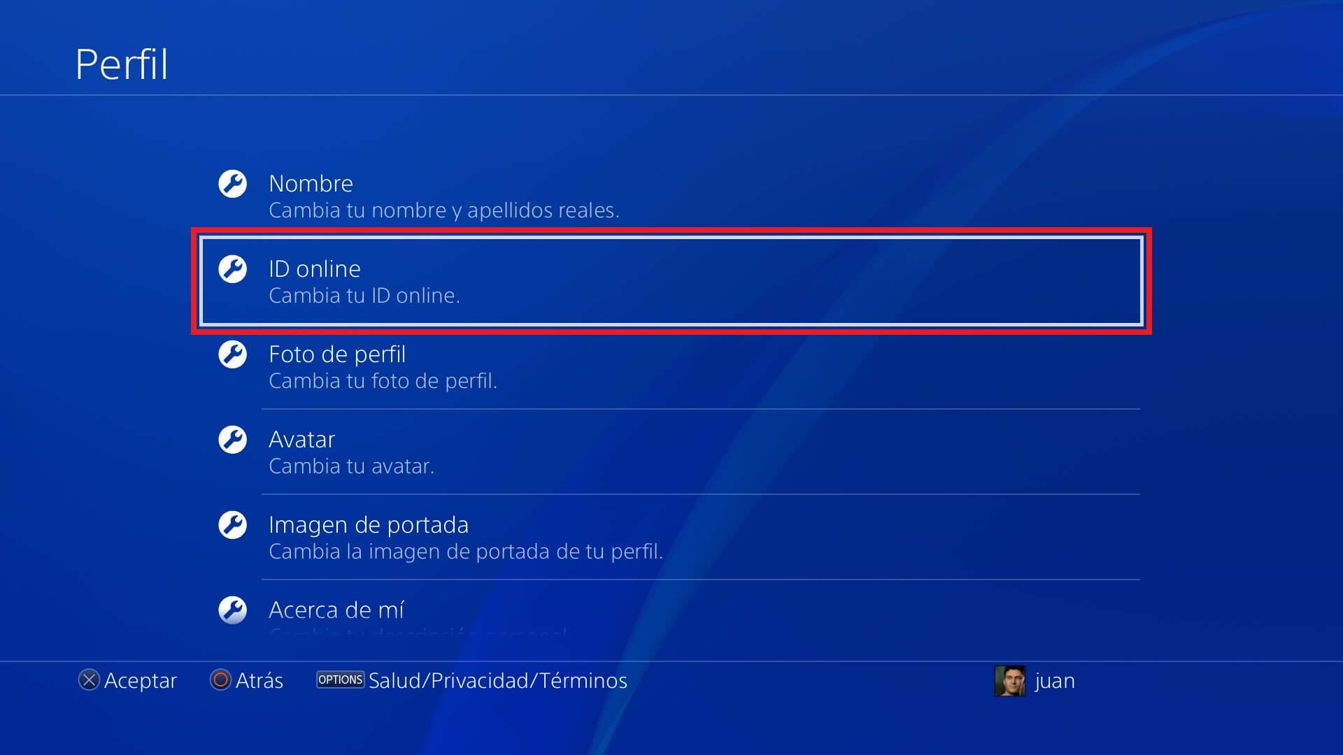 como cambiar el nombre de usuarios de los juegos de PS4